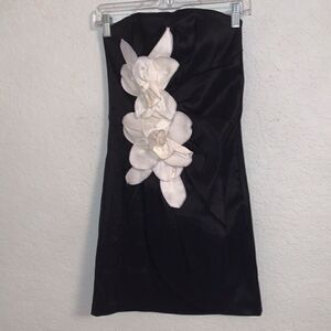 Sequin Heart Black Strapless Mini Dress Size 3/4